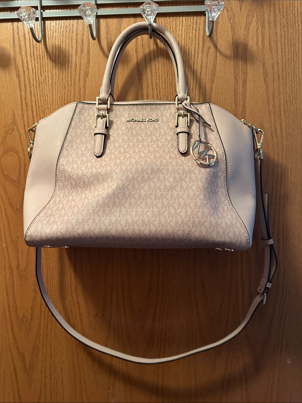 Michael Kors Blush Pink Dome Satchel with Shoulder Strap